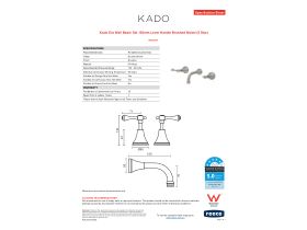 Specification Sheet - Kado Era Wall Basin Set 150mm Lever Handle Brushed Nickel (5 Star)