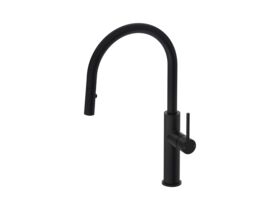 Hero - Mizu Drift Pull Out Gooseneck Sink Mixer Curve 2 Function Matte Black (5 Star)