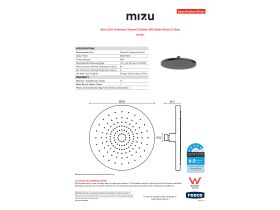 Specification Sheet - Mizu Drift Overhead Shower 250mm ABS Matte Black (5 Star)