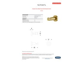 Specification Sheet - Sussex Pure Robe Hook PVD Brushed Gold