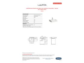 Specification Sheet - LAUFEN Kartell Wall/Counter Basin with Overflow & Fixing Bolts 1 Taphole 500 x 460mm White