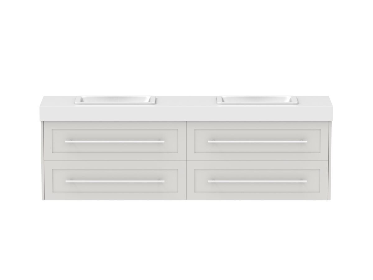 Hero - Kado Lux Ensuite All Drawer Twin 1800mm Wall Hung Double Basin 90mm Top
