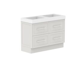 Supporting Image - Kado Lux All Drawer 1200mm Floor Mounted Vanity Double Basin 90mm - Feather Grey - Angle