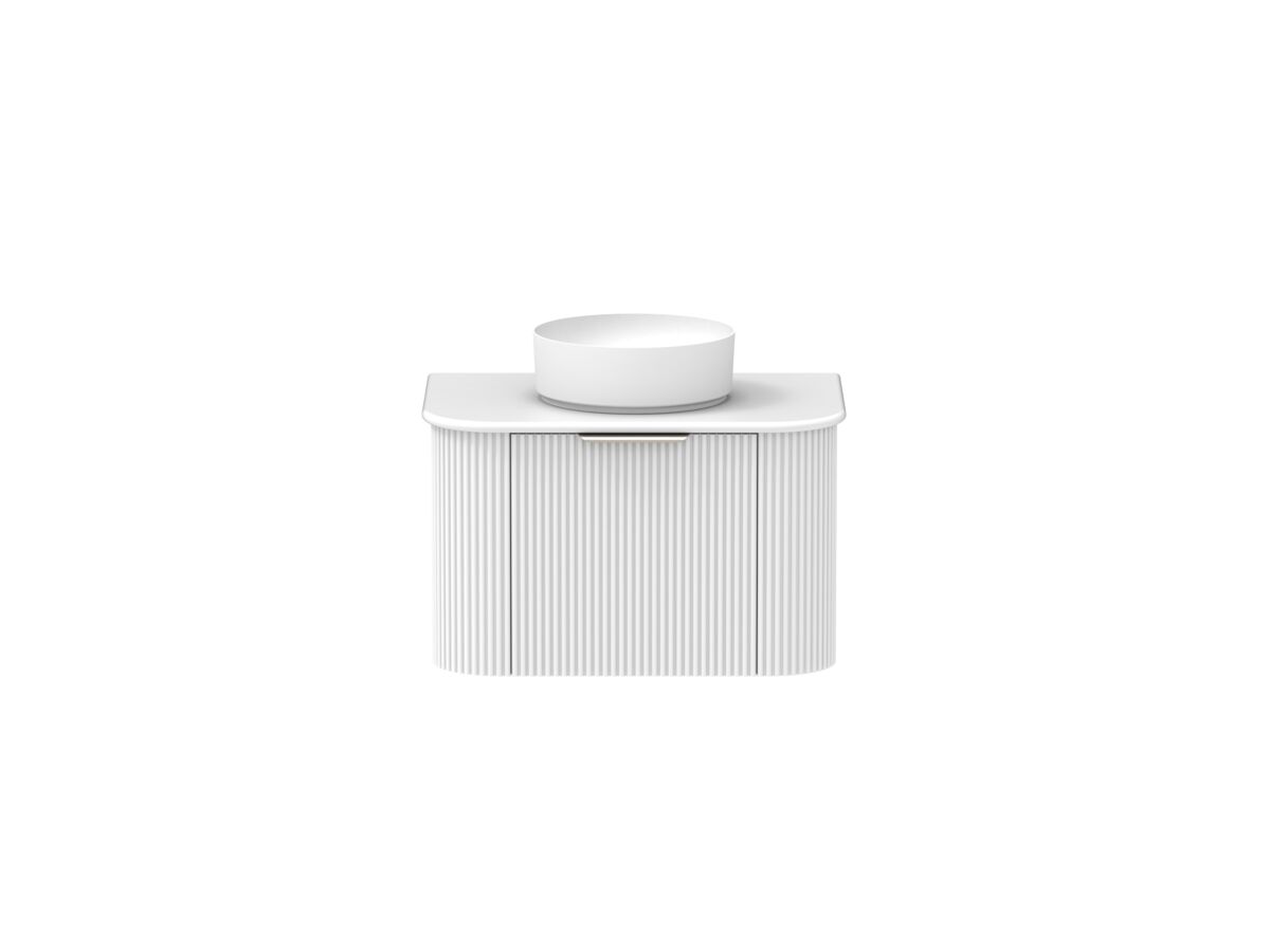 Supporting Image - Kado Neue Fluted Double Curve All Drawer 750 Wall Hung Vanity with Centre Basin 20mm Ultra White