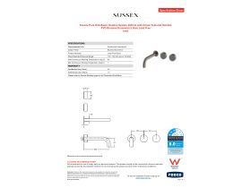 Specification Sheet - Sussex Pure Wall Basin Hostess System 200mm with Cirque Textured Handles PVD Brushed Gunmetal (3 Star) Lead Free