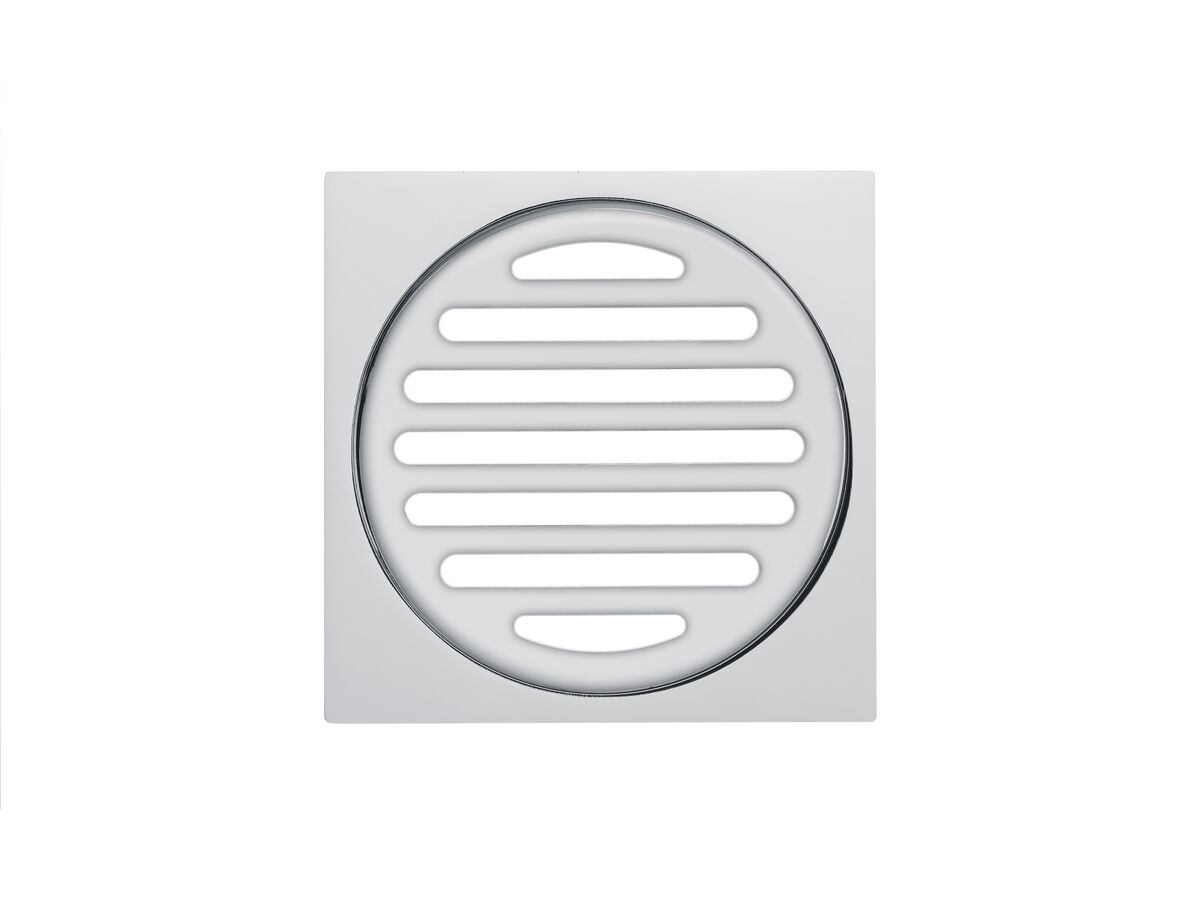 Mizu Drift Brass Trapscrew Grate Square 100mm Chrome
