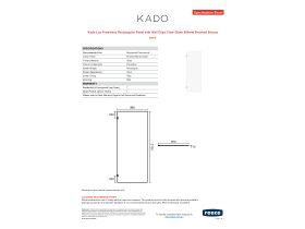 Specification Sheet - Kado Lux Frameless Rectangular Panel with Wall Clips Clear Glass 900mm Brushed Bronze