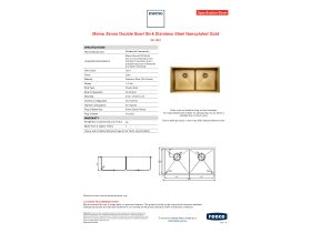 Specification Sheet - Memo Zenna Double Bowl Sink Stainless Steel Nanoplated Gold