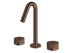 Sussex Pure Basin Set with Linear Textured Handles PVD Brushed Bronze (5 Star)