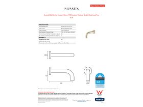 Specification Sheet - Scala 25 Wall Outlet Curved 160mm PVD Brushed Platinum Gold (6 Star) Lead Free