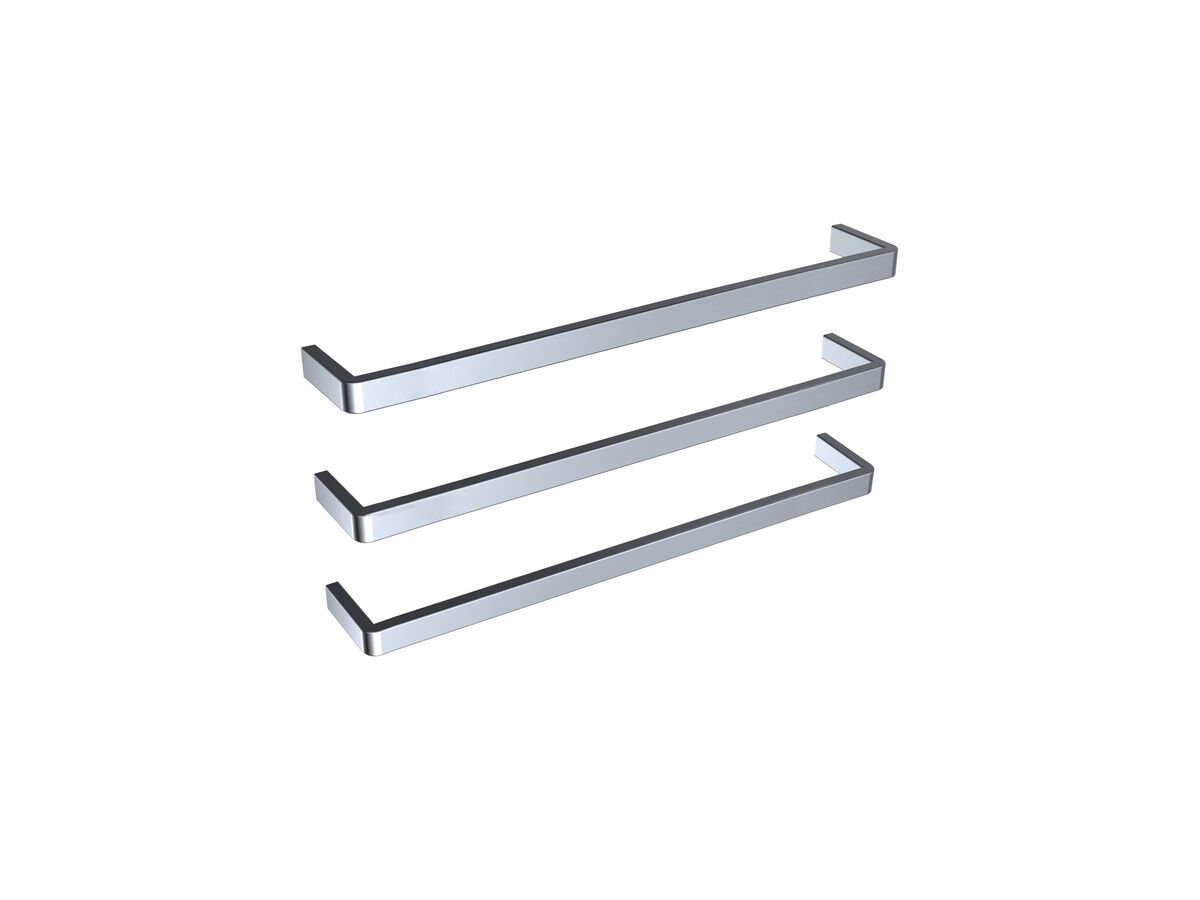 MIZU STREAM HEATED TOWEL RAIL 850MM (TRIPLE PACK) BRUSHED STAINLESS STEEL