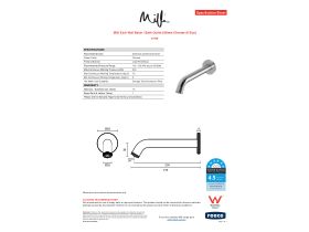 Specification Sheet - Milli Etch Wall Basin / Bath Outlet 200mm Chrome (6 Star)
