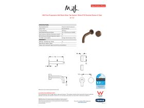 Specification Sheet - Milli Pure Progressive Wall Basin Mixer Tap System 160mm PVD Brushed Bronze (3 Star)