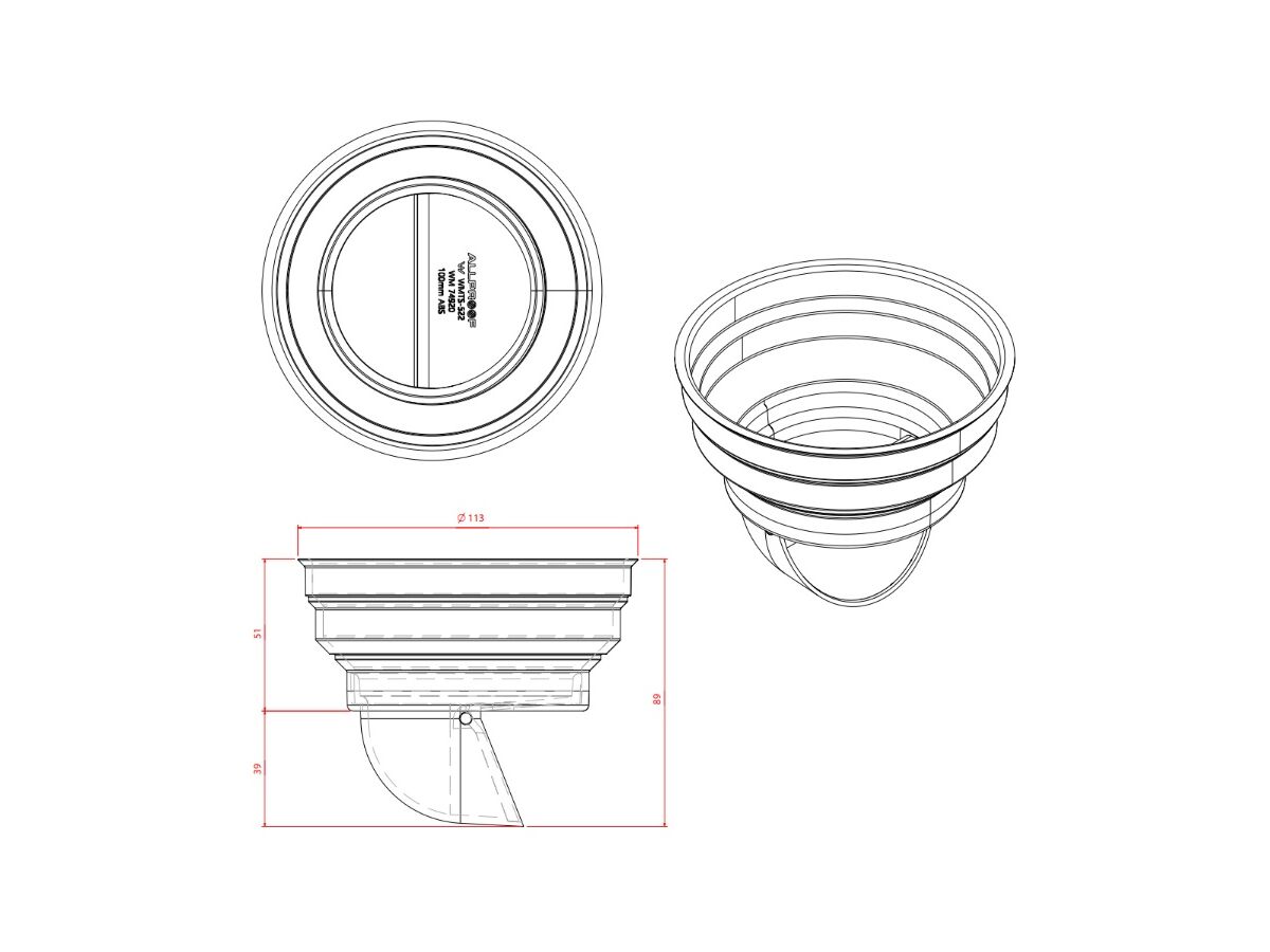 Allproof Floor Waste Sud Valve 100mm