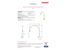 Specification Sheet - Sussex Pure Hi-Rise Shower Curved Arm Only PVD Brushed Gold