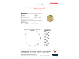 Specification Sheet - Sussex Pure Progressive Shower / Bath Mixer with Diamond Textured Handles PVD Brushed Gold Lead Free
