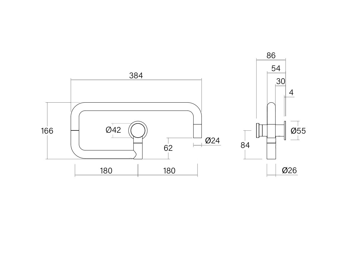 Technical Drawing - Faucet Strommen Vara Disc Wall Pot Filler Tap Lead Free