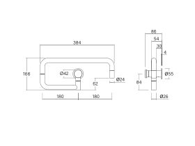 Technical Drawing - Faucet Strommen Vara Disc Wall Pot Filler Tap Lead Free
