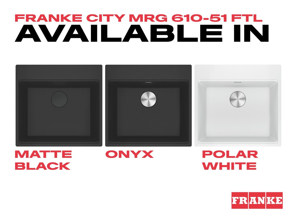 Franke City Fragranite Single Bowl 510mm Inset Sink with Tap Ledge Colour Swatch