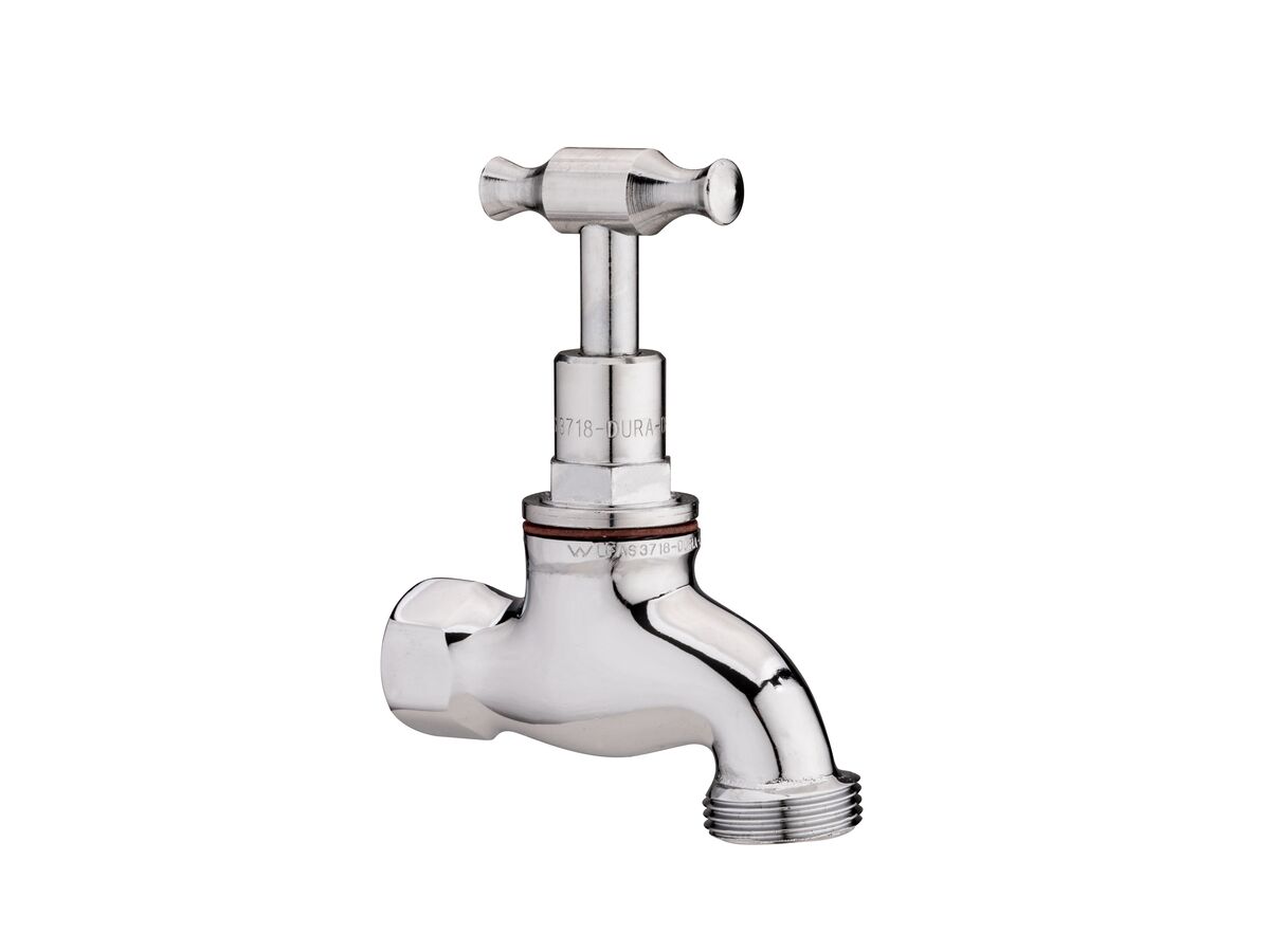 Supporting Image - Dura Bib Hose Female T-Head Chrome (O-Ring) 15mm Lead Free