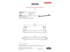 Specification Sheet - Mizu Drift Single Towel Rail 300mm Brushed Nickel