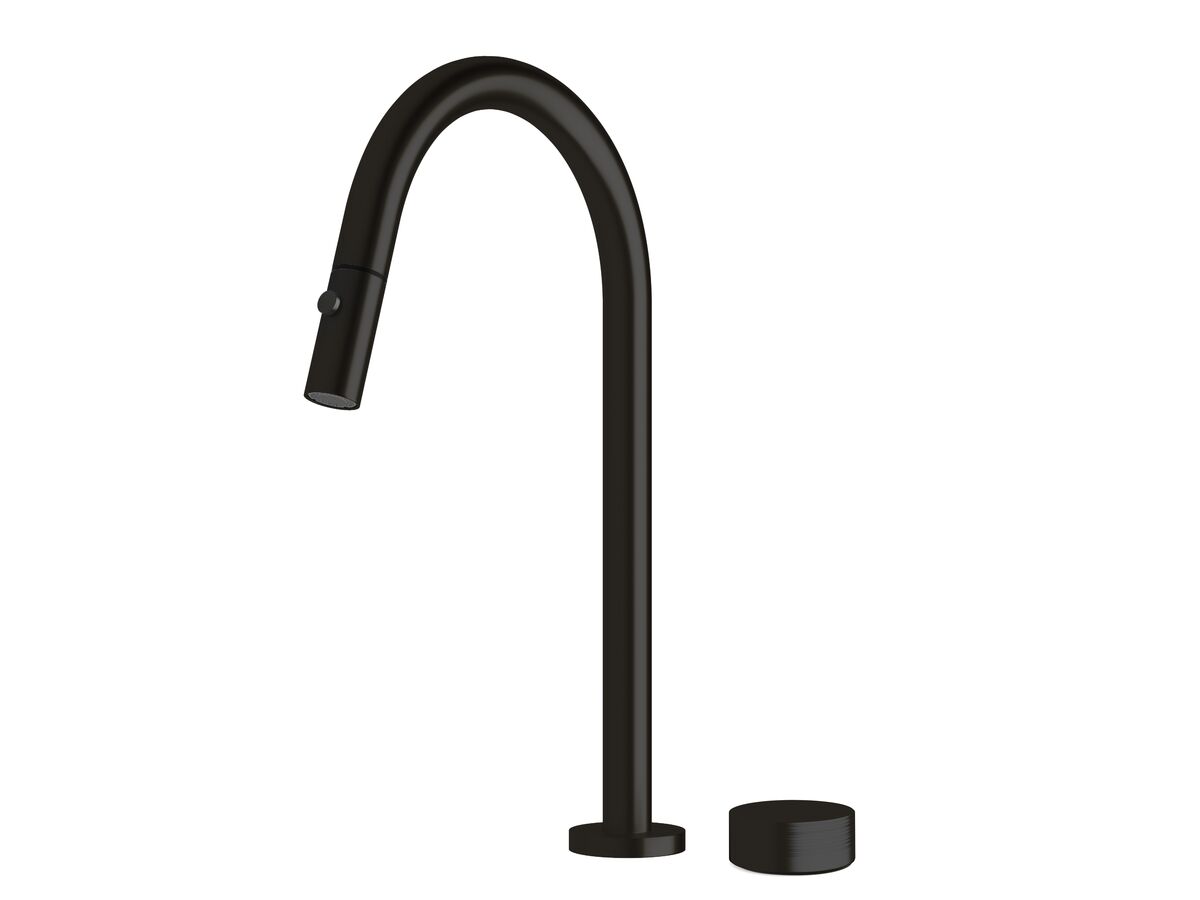 Sussex Pure Progressive Sink Mixer Tap Set with Pull Out Spray and Cirque Textured Handle PVD Matte Black (4 Star)