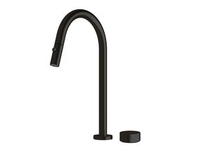 Sussex Pure Progressive Sink Mixer Tap Set with Pull Out Spray and Cirque Textured Handle PVD Matte Black (4 Star)