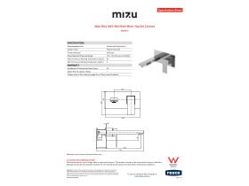 Specification Sheet - Mizu Bloc MK2 Wall Bath Mixer Tap Set Chrome