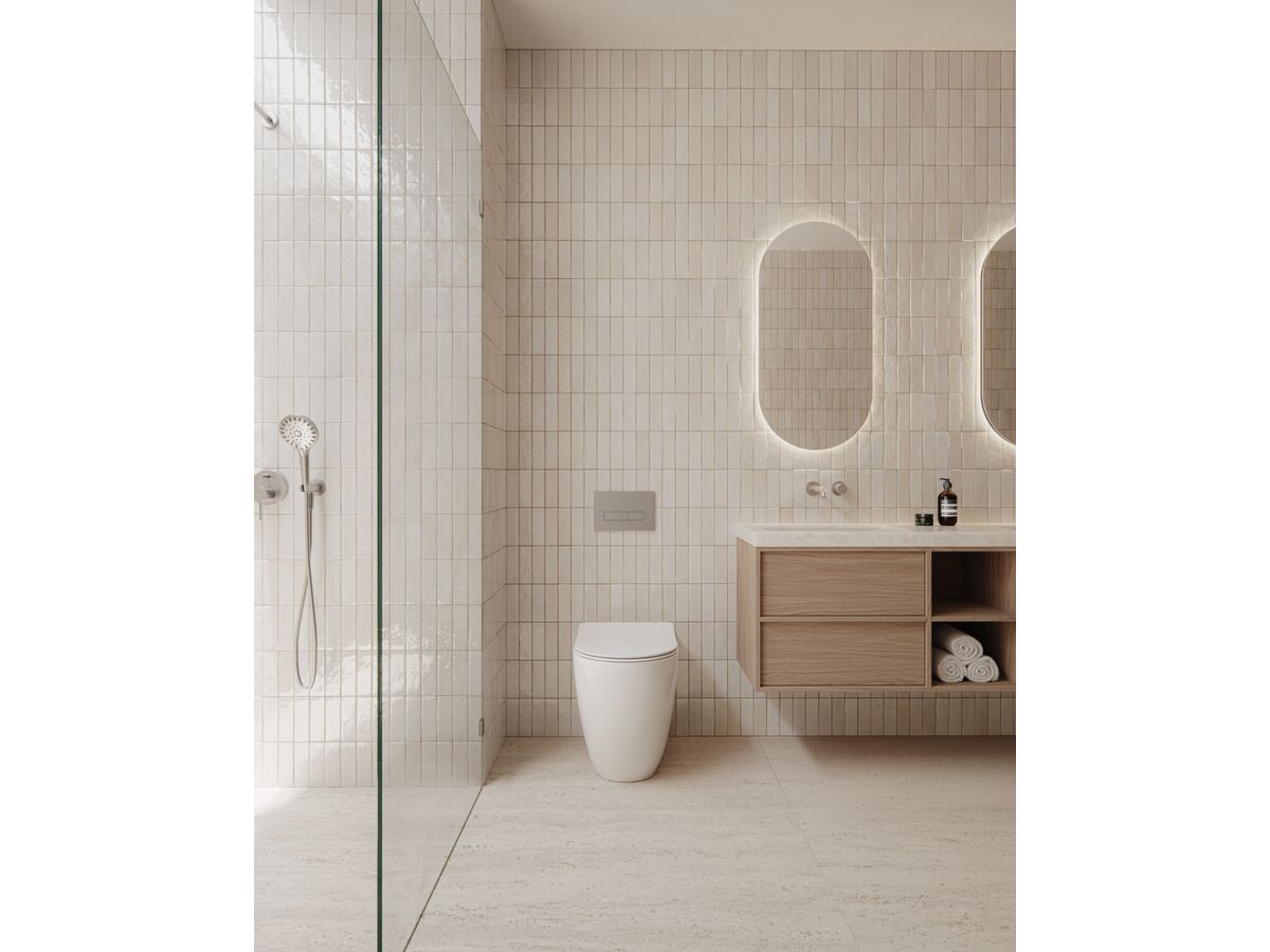 In Situ - Kado Lussi Back to Wall Vortex Rimless Overheight Toilet Suite with Soft Close Quick Release Seat White (4 Star) - Front