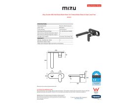 Specification Sheet - Mizu Soothe MK2 Wall Basin/Bath Mixer Set Trimset Matte Black (6 Star) Lead Free
