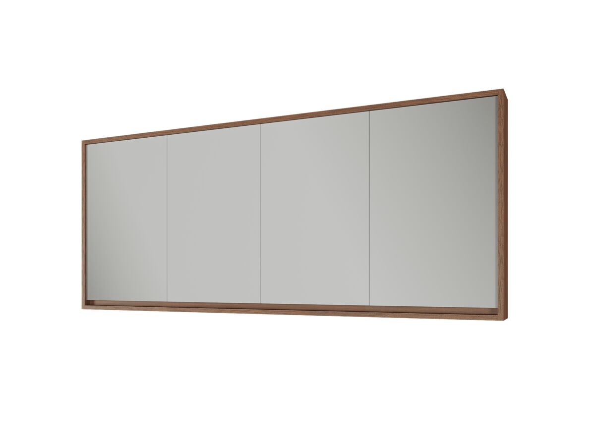 Supporting Image - Kado Aspect 1800mm Mirror Cabinet Four Doors with Surround View - Florentine Walnut Side