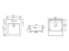 Kado Lux Semi Recessed Basin 410mm x 460mm 1 Taphole White