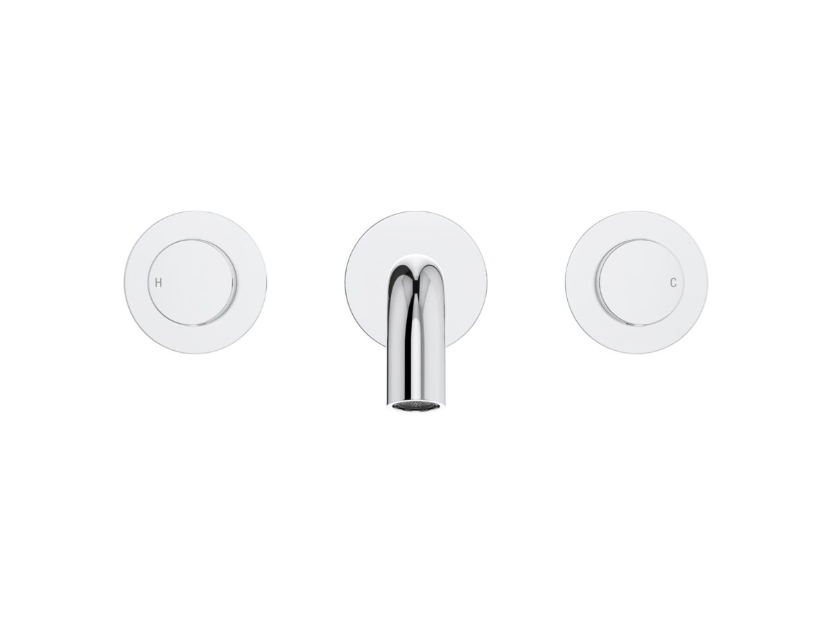 Supporting Image 2 - Mizu Drift Dial Wall Basin/Bath Set 200mm Chrome (6 Star) Lead Free - Front