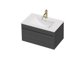 Posh Domaine Single 750 1 Drawer Wall Hung Colour Console Top Matte White