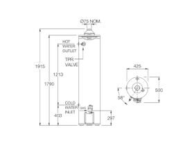 Rheem 170L 3 Star Internal Natural Gas Hot Water System