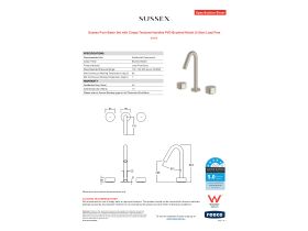 Specification Sheet - Sussex Pure Basin Set with Cirque Textured Handles PVD Brushed Nickel (5 Star) Lead Free