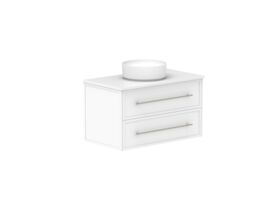 Supporting Image - Kado Lux All Drawer 900mm Wall Hung Vanity Centre Basin 20mm - White Shaker Angle