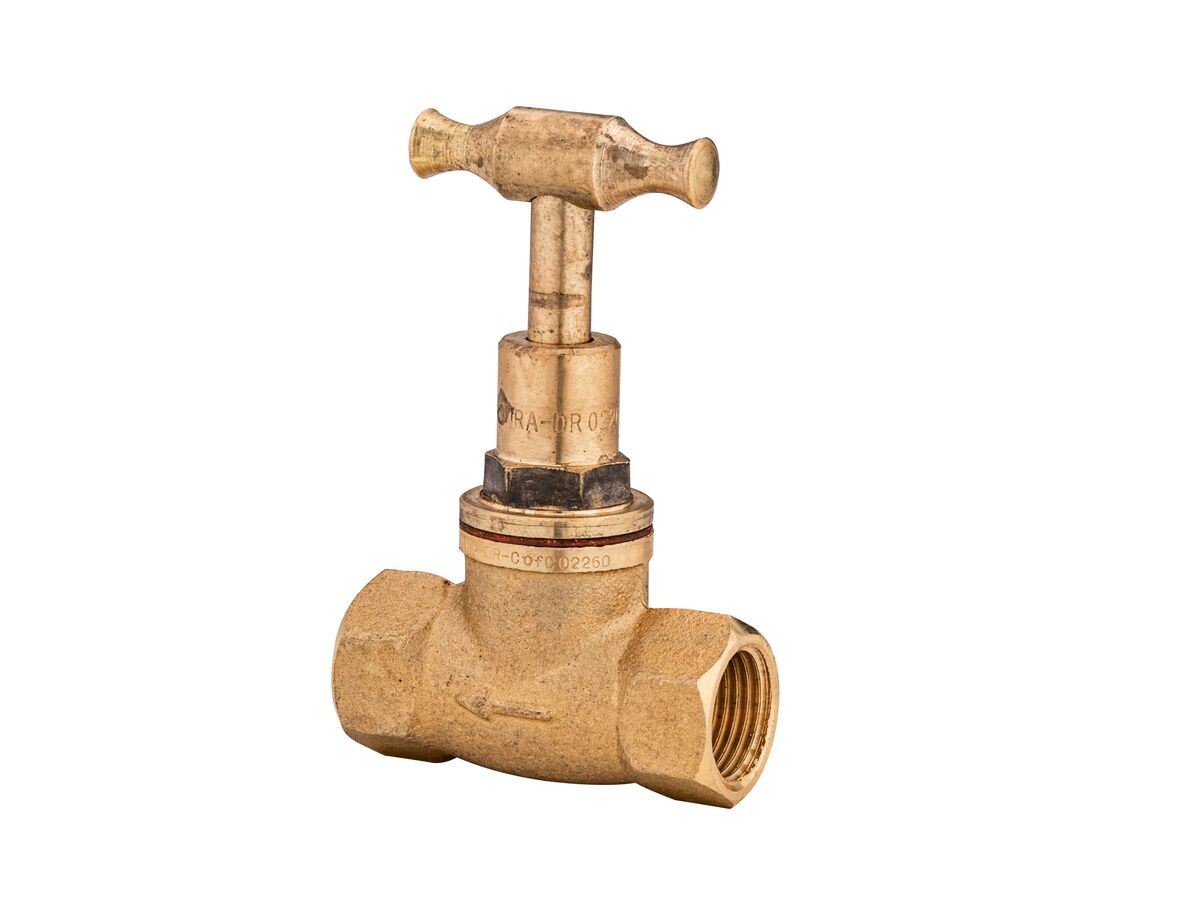 Supporting Image - Dura Stop Tap Female & Female T-Head Rough Brass 15mm Lead Free