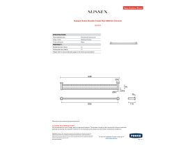Specification Sheet - Sussex Scala Double Towel Rail 900mm Chrome