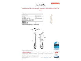 Specification Sheet - Sussex Scala Single Rail Shower with Top Rail Water Inlet LUX PVD Brushed Platinum Gold (3 Star)