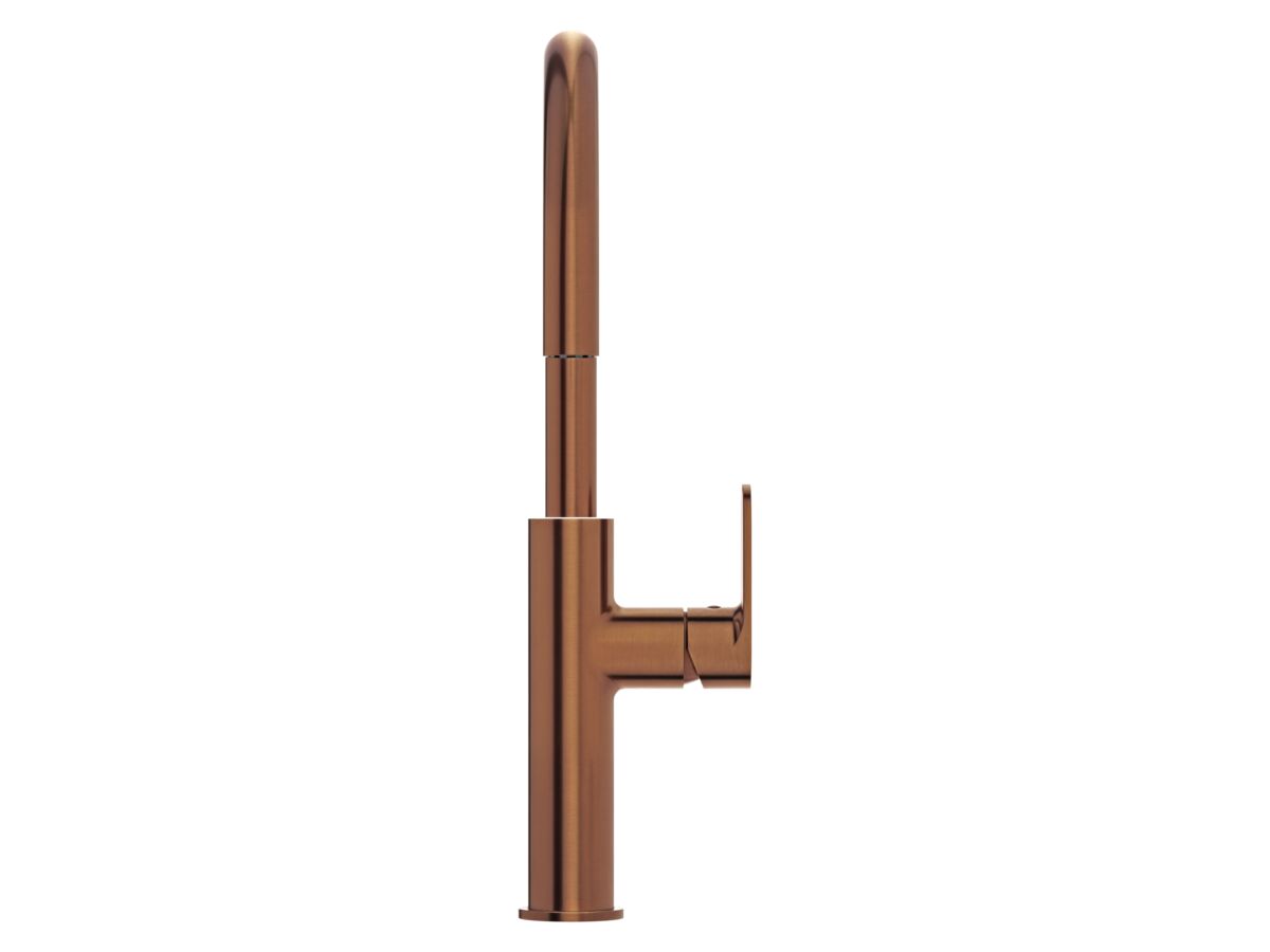 Supporting Image 2 - Mizu Soothe MK2 Gooseneck Sink Mixer Curved Brushed Bronze (5 Star) Lead Free - Front