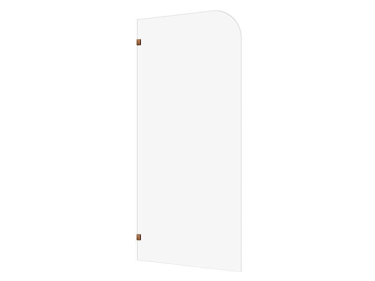 Hero - Kado Lux Frameless Curved Panel with Wall Clips Clear Glass 1000mm Brushed Bronze