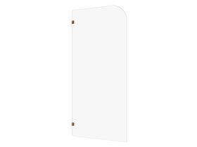 Hero - Kado Lux Frameless Curved Panel with Wall Clips Clear Glass 1000mm Brushed Bronze