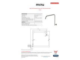 Specification Sheet - Mizu Drift Gooseneck Shower Arm Only Brushed Nickel