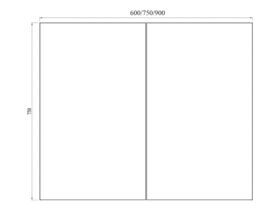 Posh Dominique MKII Mirror Cabinet 900mm 2 Door White