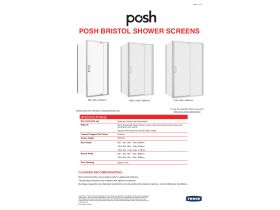 Technical Guide - Posh Bristol Shower Screen 900mm x 900mm Chrome