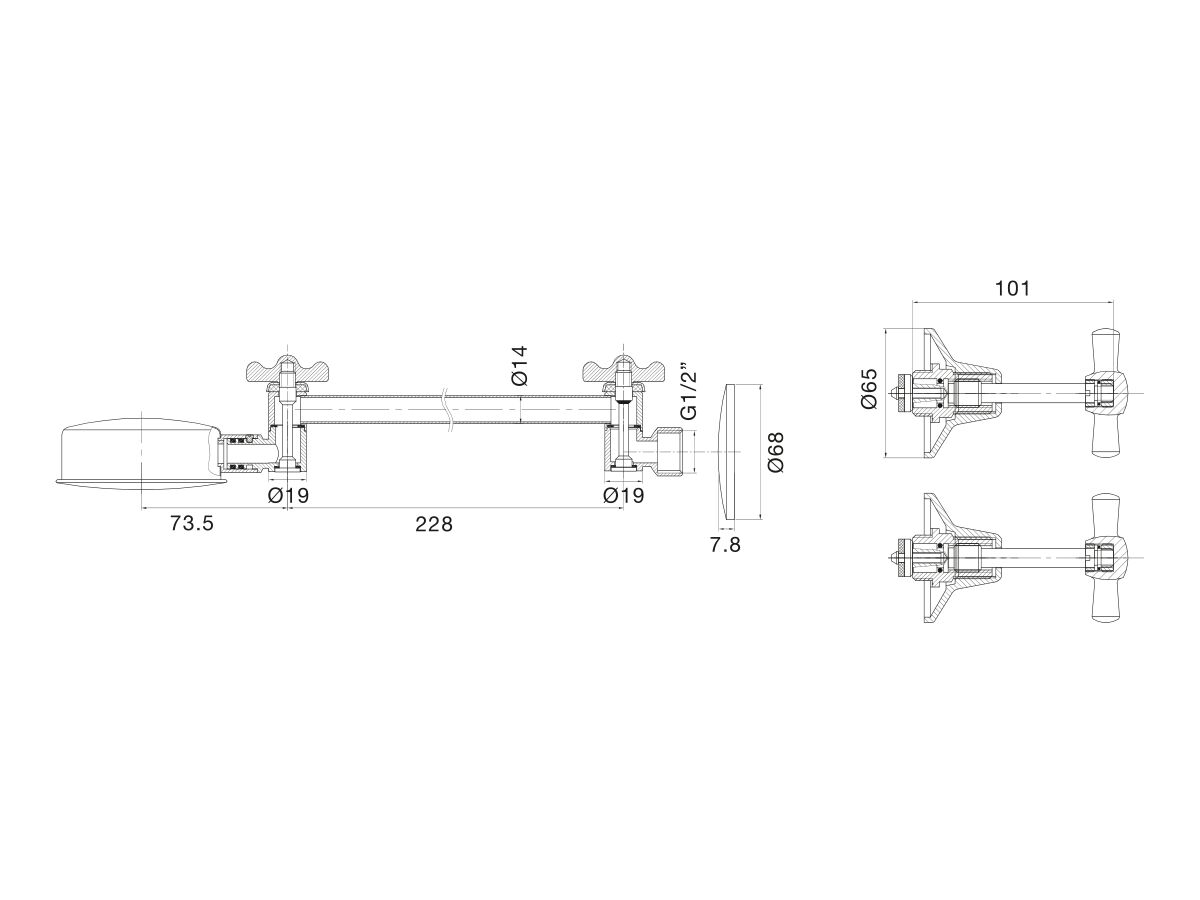 Base Shower Set Anti-Vandal Chrome (3 Star)