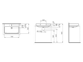 LAUFEN Pro S Wall Basin 1 Tap Hole with Overflow 700x465 White