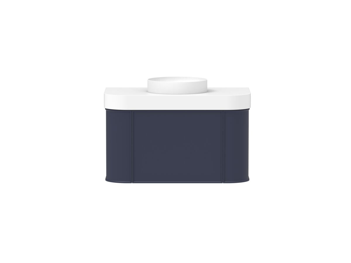 Supporting Image - Kado Era Double Curve All Drawer 900mm Wall Hung Vanity Centre Basin 90mm Durasein Top Royal Battle Blue