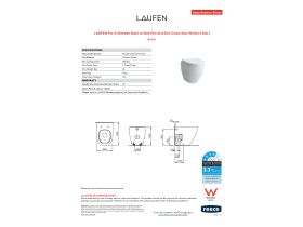 Specification Sheet - LAUFEN Pro A Rimless Back to Wall Pan and Soft Close Seat White (4 Star)